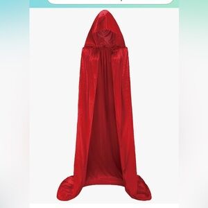 Elegant Red Hooded Cape